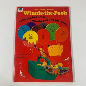 Vintage 1976 Walt Disney Winnie The Pooh Coloring Book by Number Whitman USA